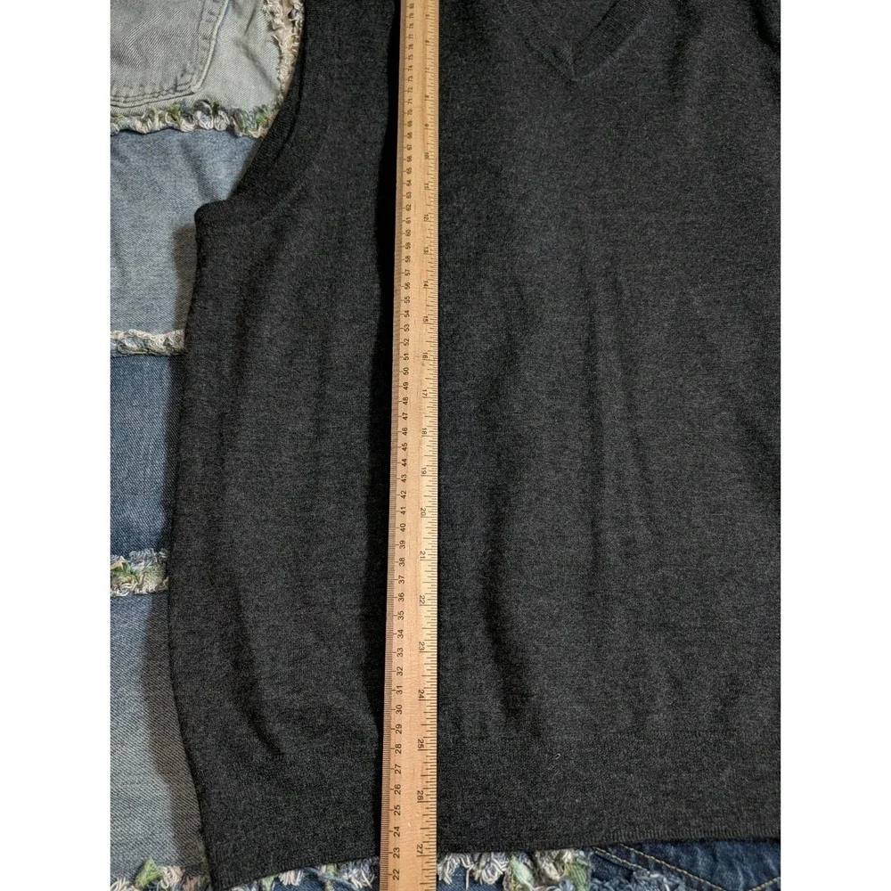 Turnbury Men's 100% Cashmere Sweater Vest Gray Large V-Neck Tennis‎ Golf Grey